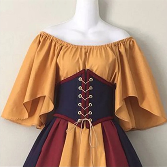 Womens Renaissance Medieval Victorian Fancy Dress Gothic Cosplay Vintage Costume - Picture 5 of 16